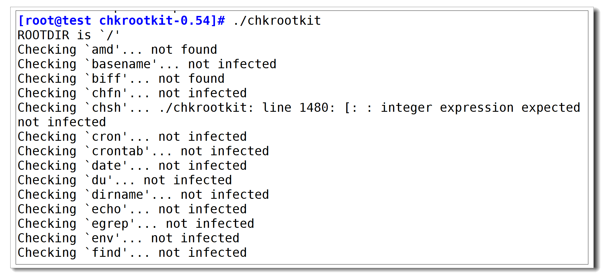 检查 Rootkit 感染